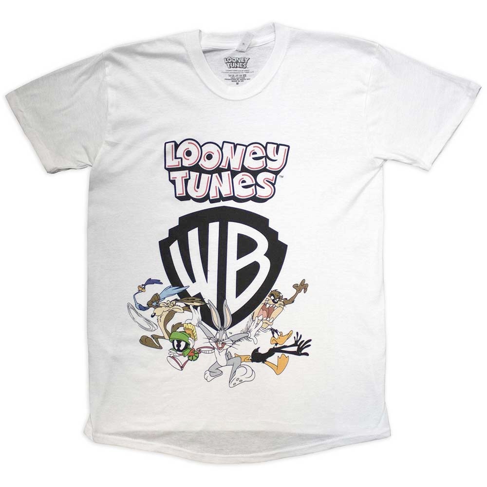 Looney Tunes - Warner Bros Shield Heren Tshirt - Wit